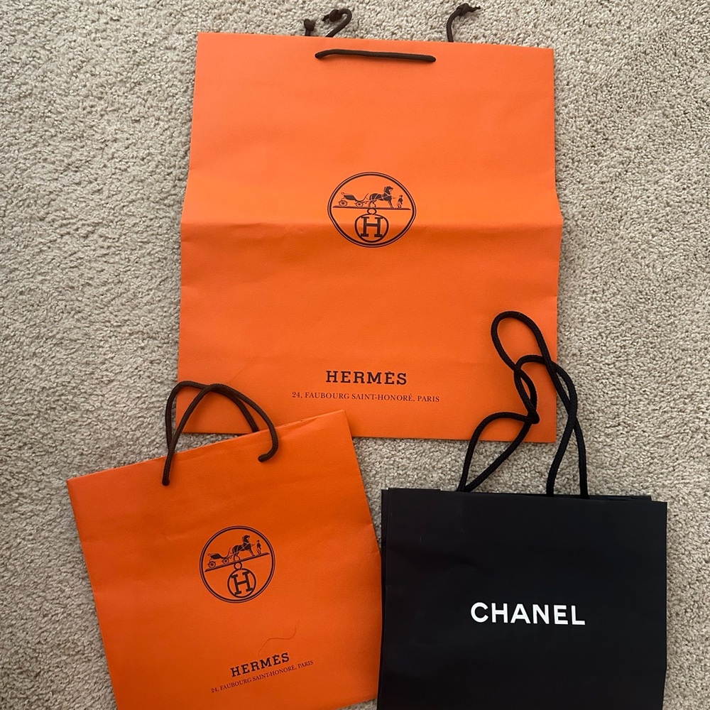 Hermès and Chanel Shopping Bags Set